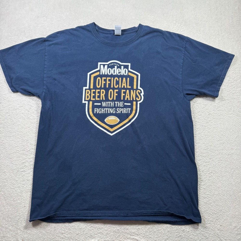 Modelo Official Beer‎ of Fans Fighting Spirit Football T Shirt Blue XL Brewery